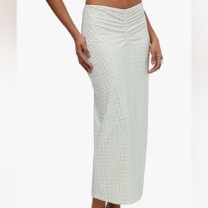 WeWoreWhat Crystal Midi Skirt Ecru M NWT